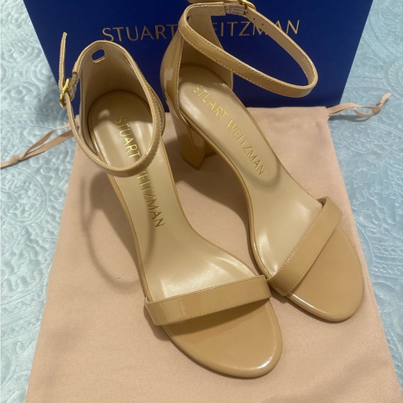 Brand New Stuart Weitzman Nude Block Heels - Picture 1 of 9